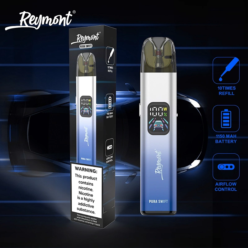 Reymont Pura Swift Kit High Cost Effective 6-30W Replaceable Refillable Pod  System Vape Pen